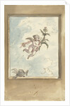 Design for a ceiling painting with a putto and two turtledoves by Elias van Nijmegen