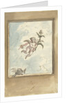 Design for a ceiling painting with a putto and two turtledoves by Elias van Nijmegen