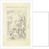 Design for a hall piece: boy and girl with flower basket by Dionys van Nijmegen