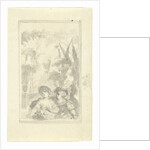 Design for a hall piece: boy and girl with flower basket by Dionys van Nijmegen