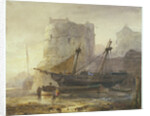 Ships at low tide in a French port by Wijnand Nuijen