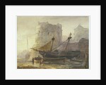 Ships at low tide in a French port by Wijnand Nuijen