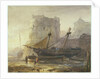 Ships at low tide in a French port by Wijnand Nuijen