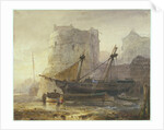 Ships at low tide in a French port by Wijnand Nuijen