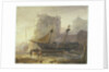 Ships at low tide in a French port by Wijnand Nuijen