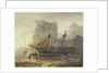Ships at low tide in a French port by Wijnand Nuijen