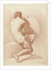 Seated male nude by Chrétien Dubois