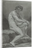 Seated male nude by Hendrik Lageman