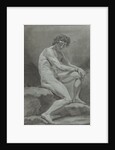 Seated male nude by Hendrik Lageman