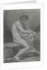 Seated male nude by Hendrik Lageman