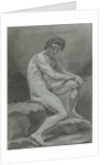 Seated male nude by Hendrik Lageman