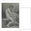 Seated male nude by Hendrik Lageman