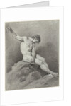 Seated male nude by Pièrre Recco