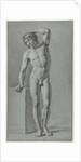 Standing male nude by Jan Kamphuysen