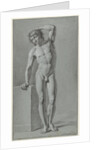 Standing male nude by Jan Kamphuysen