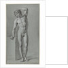 Standing male nude by Jan Kamphuysen