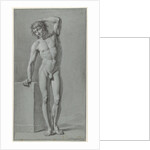 Standing male nude by Jan Kamphuysen