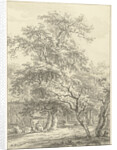 Mother and child sitting under trees by Egbert van Drielst