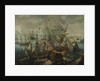 The Explosion of the Spanish Flagship during the Battle of Gibraltar by Cornelis Claesz. van Wieringen