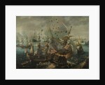 The Explosion of the Spanish Flagship during the Battle of Gibraltar by Cornelis Claesz. van Wieringen