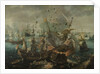 The Explosion of the Spanish Flagship during the Battle of Gibraltar by Cornelis Claesz. van Wieringen