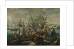 The Explosion of the Spanish Flagship during the Battle of Gibraltar by Cornelis Claesz. van Wieringen