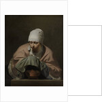 A Young Woman Warming her Hands over a Brazier: Allegory of Winter by Caesar Boëtius van Everdingen