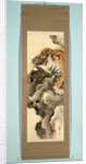 Horizontale Scroll Painting with a picture of a tiger on a rock by Tanaka Gekko