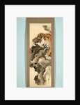 Horizontale Scroll Painting with a picture of a tiger on a rock by Tanaka Gekko