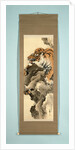 Horizontale Scroll Painting with a picture of a tiger on a rock by Tanaka Gekko