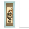 Horizontale Scroll Painting with a picture of a tiger on a rock by Tanaka Gekko