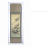 A man looks out the window at the moon by Kishi Ganku