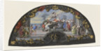 Folding fan, tempera and India ink 'Dido at the stake' painted surrounded by a heavy ornamental border. by Paul Androuet Ducerceau