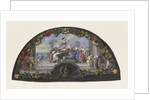 Folding fan, tempera and India ink 'Dido at the stake' painted surrounded by a heavy ornamental border. by Paul Androuet Ducerceau
