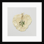 Bag made of durable two hearts lined with velvet, painted with flowers, surrounded by a border of cream-colored wrinkled sil by Anonymous