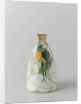 Vase decorated with flowers and parrots by Roelof Sterken