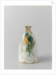 Vase decorated with flowers and parrots by Roelof Sterken