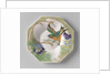 Dish, part of a set, painted with bird and violins by C.W.J. 't Hart