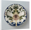 Plate painted with standing vegetative motif by Wilhelmus Petrus Hartgring