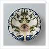 Plate painted with standing vegetative motif by Wilhelmus Petrus Hartgring