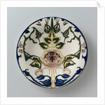 Plate painted with standing vegetative motif by Wilhelmus Petrus Hartgring