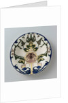 Plate painted with standing vegetative motif by Wilhelmus Petrus Hartgring