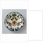 Plate painted with standing vegetative motif by Wilhelmus Petrus Hartgring