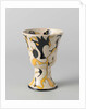 Vase, cup-shaped, with decor in black and yellow by Albert Peters
