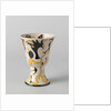 Vase, cup-shaped, with decor in black and yellow by Albert Peters