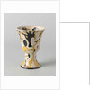 Vase, cup-shaped, with decor in black and yellow by Albert Peters