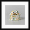 Lid of a bonbonnière with flowers and bird by Sam Schellink