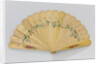 Brisé fan of wood, partially painted with flowers and fully varnished by Gijs Bosch Reitz