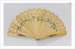 Brisé fan of wood, partially painted with flowers and fully varnished by Gijs Bosch Reitz