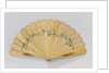 Brisé fan of wood, partially painted with flowers and fully varnished by Gijs Bosch Reitz